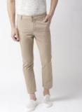 Mast & Harbour Men Beige Slim Fit Solid Chinos