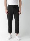 Mast & Harbour Men Black Regular Fit Solid Joggers