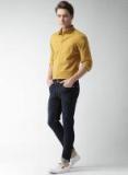 Mast & Harbour Mustard Slim Fit Solid Casual Shirt Men