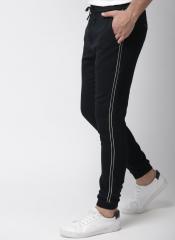 Mast & Harbour Navy Blue Slim Fit Solid Joggers men