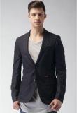 Mast & Harbour Navy Blue Solid Blazer Men