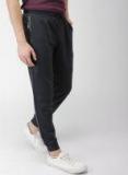 Mast & Harbour Navy Blue Solid Straight Fit Joggers Men