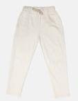 Mast & Harbour Off White Regular Fit Solid Regular Trousers Women