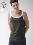 Mast & Harbour Pack Of 2 Solid Innerwear Vests Men