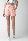 Mast & Harbour Peach Solid Shorts women