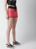 Mast & Harbour Pink Solid Regular Fit Hot Pants Women