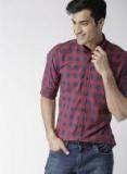 Mast & Harbour Red & Blue Regular Fit Checked Casual Shirt Men