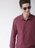 Mast & Harbour Red & Navy Blue Regular Fit Checked Casual Shirt Men