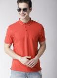 Mast & Harbour Rust Orange Solid Polo Collar T Shirt Men