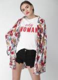 Mast & Harbour White Printed Shrug Women