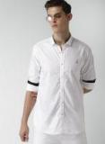 Mast & Harbour White Regular Fit Solid Casual Shirt Men