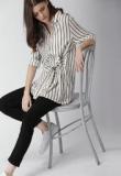 Mast & Harbour White Striped Shirt Women