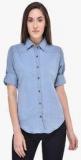 Mayra Blue Solid Shirt Women