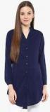 Mayra Navy Blue Solid Shirt women