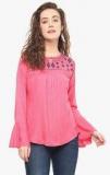 Mayra Pink Embroidered Blouse Women