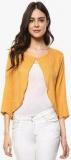 Mayra Yellow Solid Shrug Women