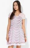 Mb Pink Colored Printed Shift Dress Women