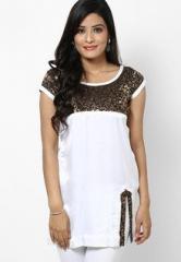 MBE White Printed Kurta women