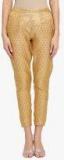 Meee Beige Regular Fit Self Design Cigarette Trouser Women