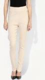 Meee Beige Solid Jeggings Women