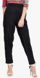 Meee Black Solid Regular Fit Chinos Women