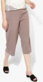 Meee Brown Solid Capri Women