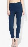 Meee Navy Blue Solid Jeggings women