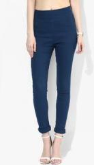 Meee Navy Blue Solid Jeggings women