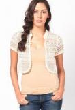 Meee White Crochet Shrug Women