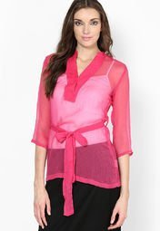 Meira Pink Solid Tunic Women