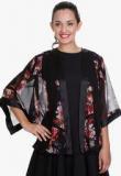 Meiro Black Printed Shrug Women