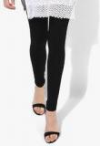 Melange By Lifestyle Black Solid Leggings Women