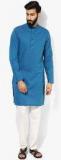 Melange By Lifestyle Blue Solid Regular Fit Kurta men