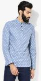 Melange By Lifestyle Light Blue Printed Regular Fit Kurta Men