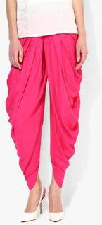 Melange By Lifestyle Pink Solid Harem Pant women