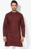 Melange By Lifestyle Wine Printed Kurta Men