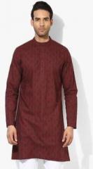 Melange By Lifestyle Wine Printed Kurta men