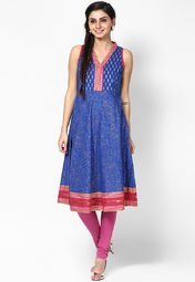 Melange Cotton Blue Kurta women