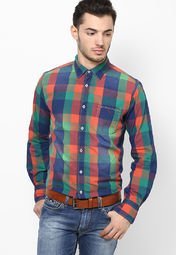 Meltin Checks Multi Color Casual Shirt men