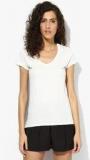 Mexx Off White Solid T Shirt women