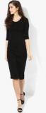 Miaminx Black Coloured Solid Bodycon Dress Women