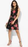 Miaminx Black Printed Fit And Flare Dress Women