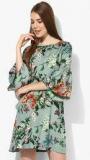 Miaminx Green Coloured Printed Shift Dress Women