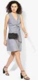 Miaminx Grey Solid Wrap Dress Women