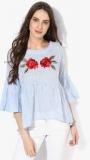 Miaminx Light Blue Embroidered Blouse Women