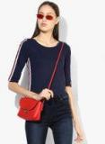 Miaminx Navy Blue Solid Blouse Women