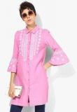 Miaminx Pink Coloured Embroidered Tunic women