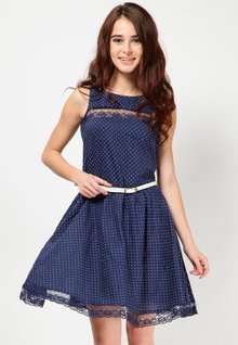 Miaminx Printed Cotton Prom Dress With Belt women