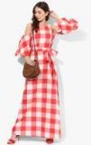 Miaminx Red Checked Maxi Dress Women