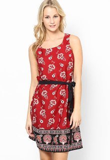 Miaminx Sleeve Less Maroon Dress women